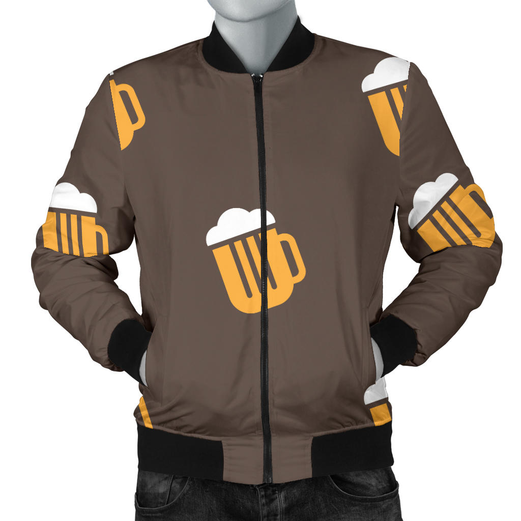 Beer Pattern Print Design 01 Men Bomber Jacket