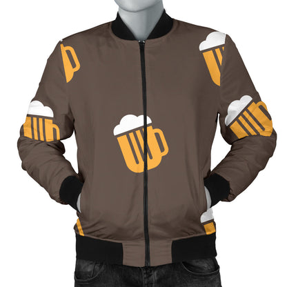 Beer Pattern Print Design 01 Men Bomber Jacket