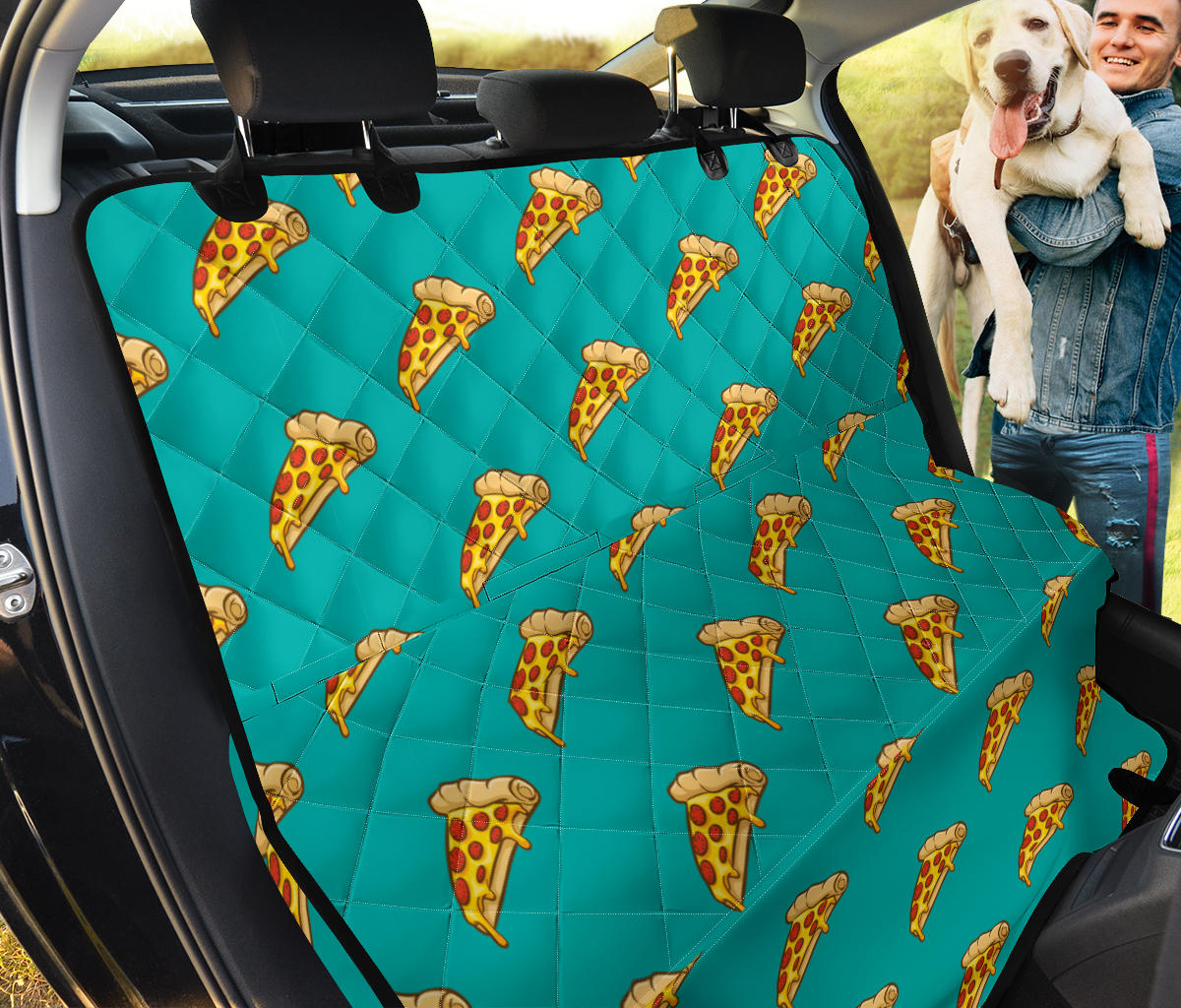Pizza Pattern Print Design A03 Rear Dog Car Seat Cover Hammock
