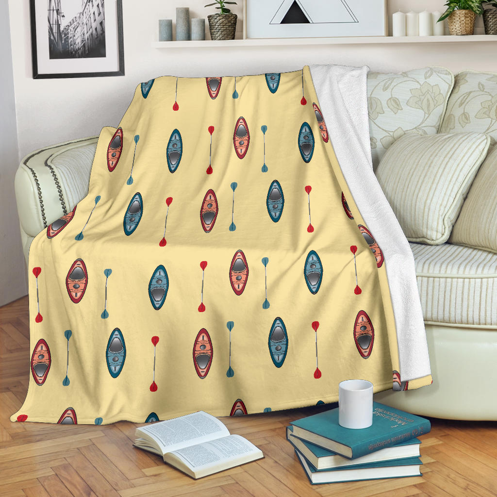 Kayak Pattern Print Design 02 Premium Blanket