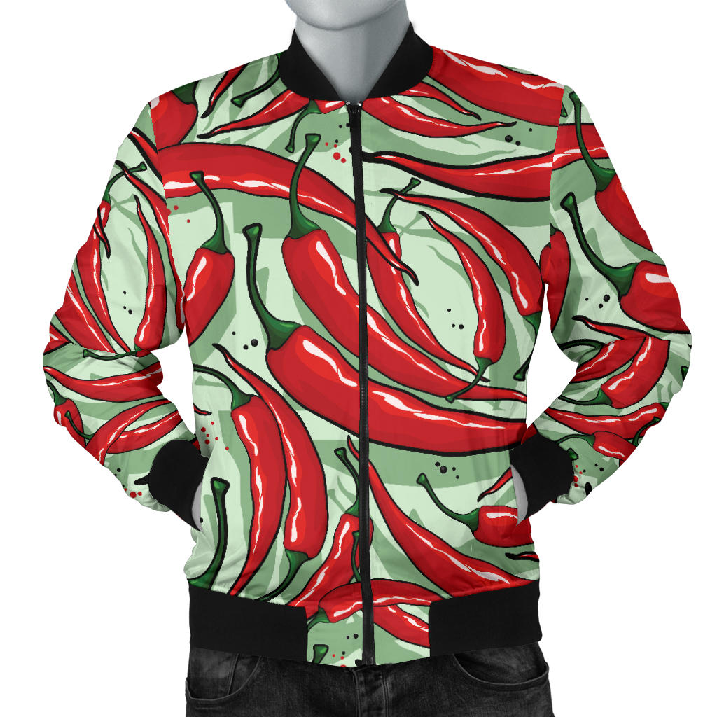 Chilli Pepper Pattern Print Design 04 Men Bomber Jacket