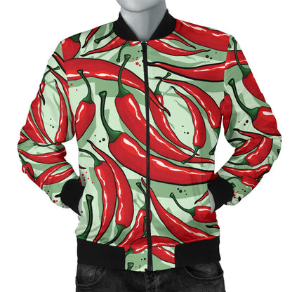Chilli Pepper Pattern Print Design 04 Men Bomber Jacket