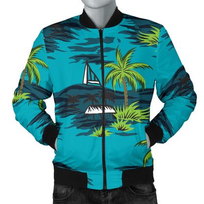 Pacific island Pattern Print Design A01 Men Bomber Jacket