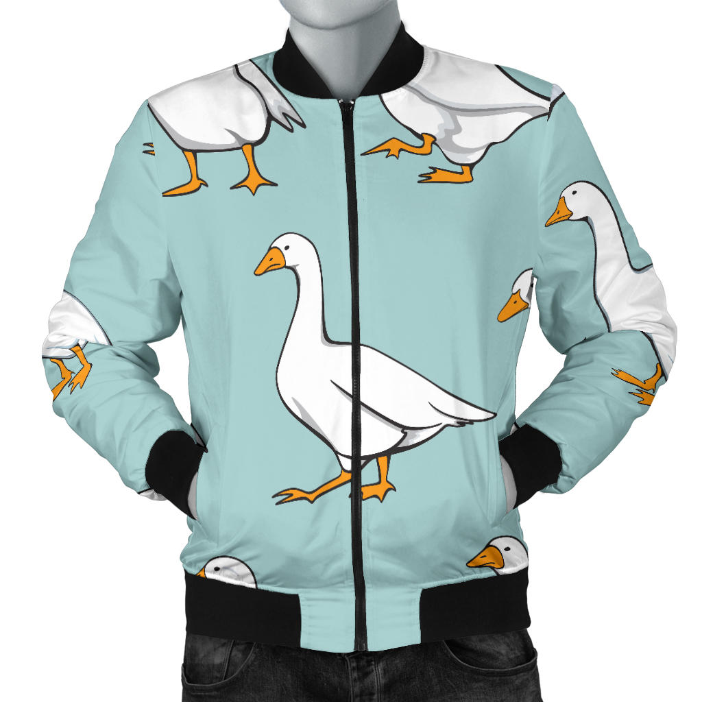 Goose Pattern Print Design 02 Men Bomber Jacket