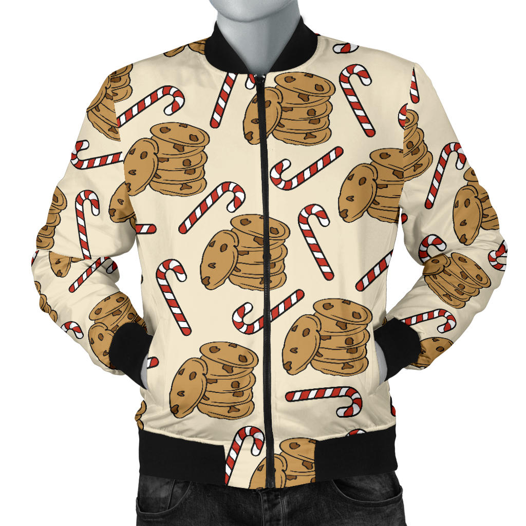 Cookie Pattern Print Design 04 Men Bomber Jacket