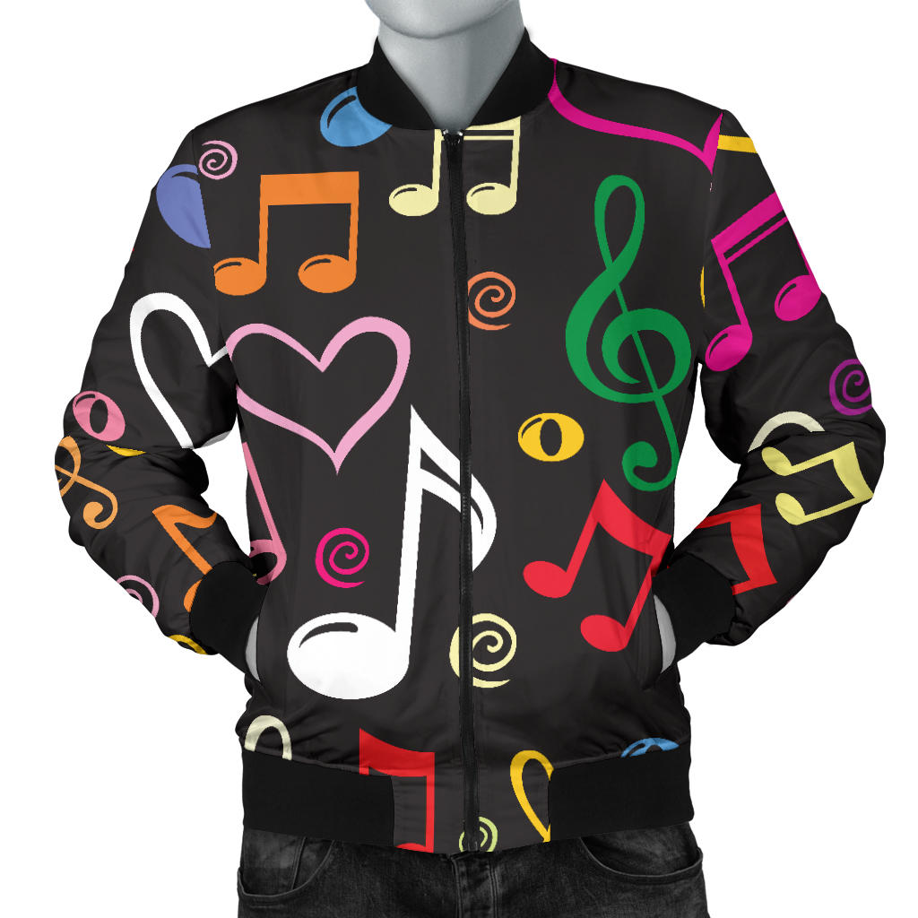 Music note Pattern Print Design A01 Men Bomber Jacket