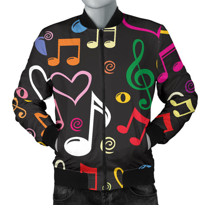 Music note Pattern Print Design A01 Men Bomber Jacket