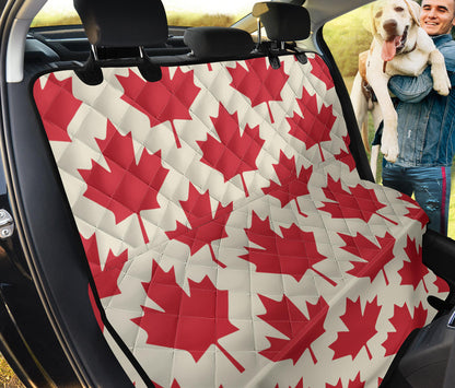 Maple Leaf Pattern Print Design 03 Rear Dog Car Seat Cover Hammock
