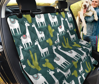 Llama Cactus Pattern Print Design 02 Rear Dog Car Seat Cover Hammock