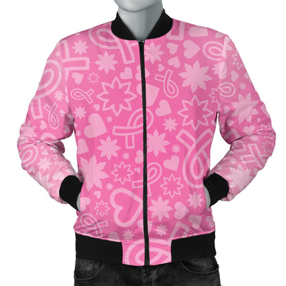 Breast cancer Pattern Print Design 02 Men Bomber Jacket