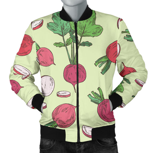 Radish Pattern Print Design A04 Men Bomber Jacket