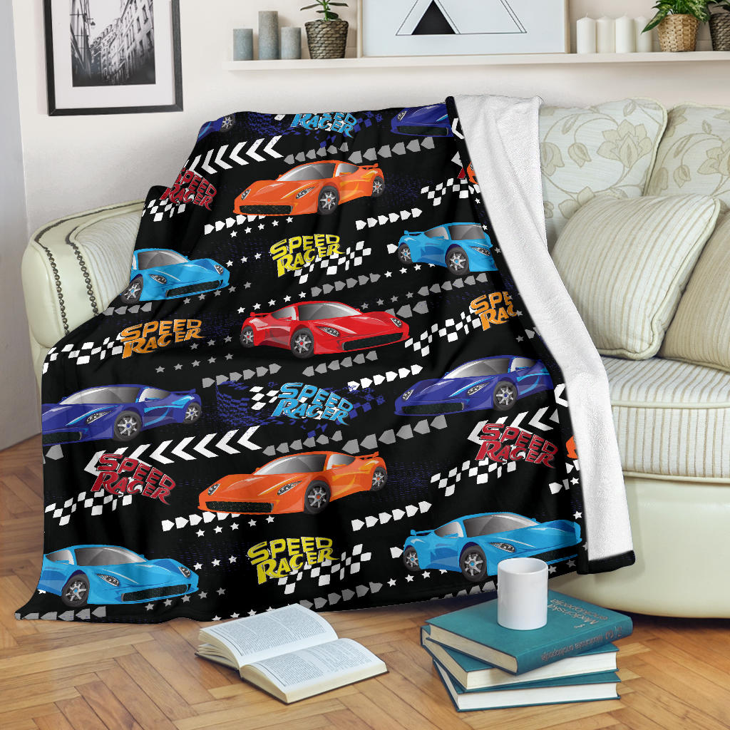 Racing Pattern Print Design A05 Premium Blanket