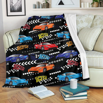 Racing Pattern Print Design A05 Premium Blanket