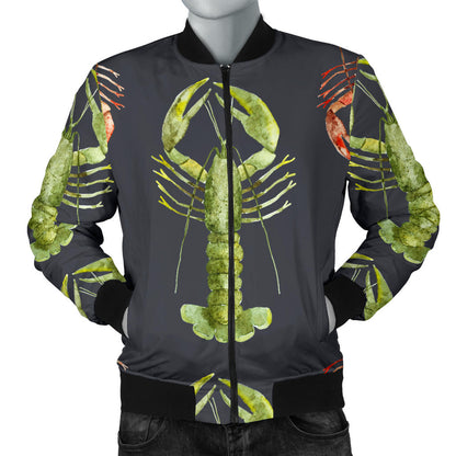 Lobster Pattern Print Design 01 Men Bomber Jacket