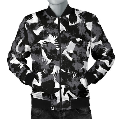 Crow Pattern Print Design 01 Men Bomber Jacket