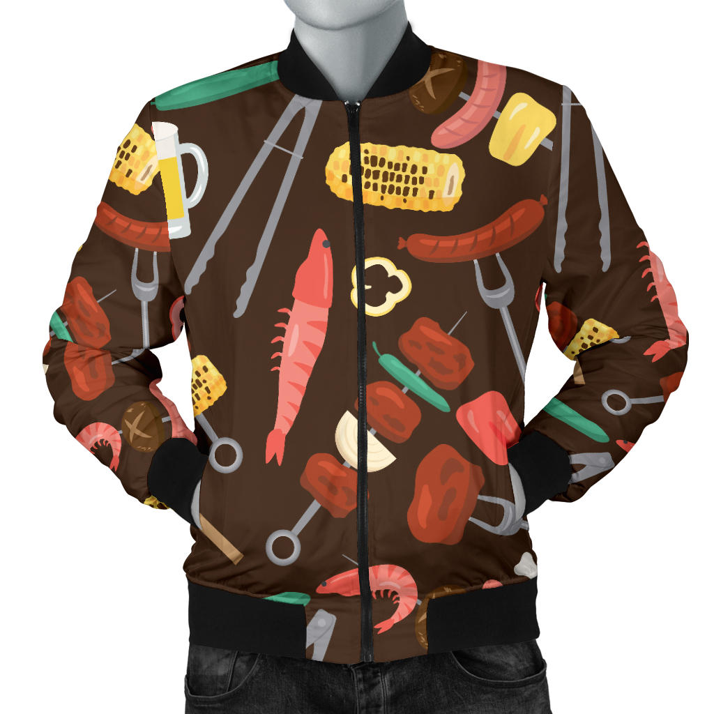 Barbecue Pattern Print Design 05 Men Bomber Jacket