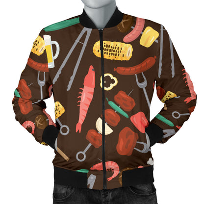 Barbecue Pattern Print Design 05 Men Bomber Jacket