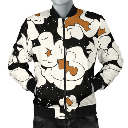 Popcorn Pattern Print Design A02 Men Bomber Jacket