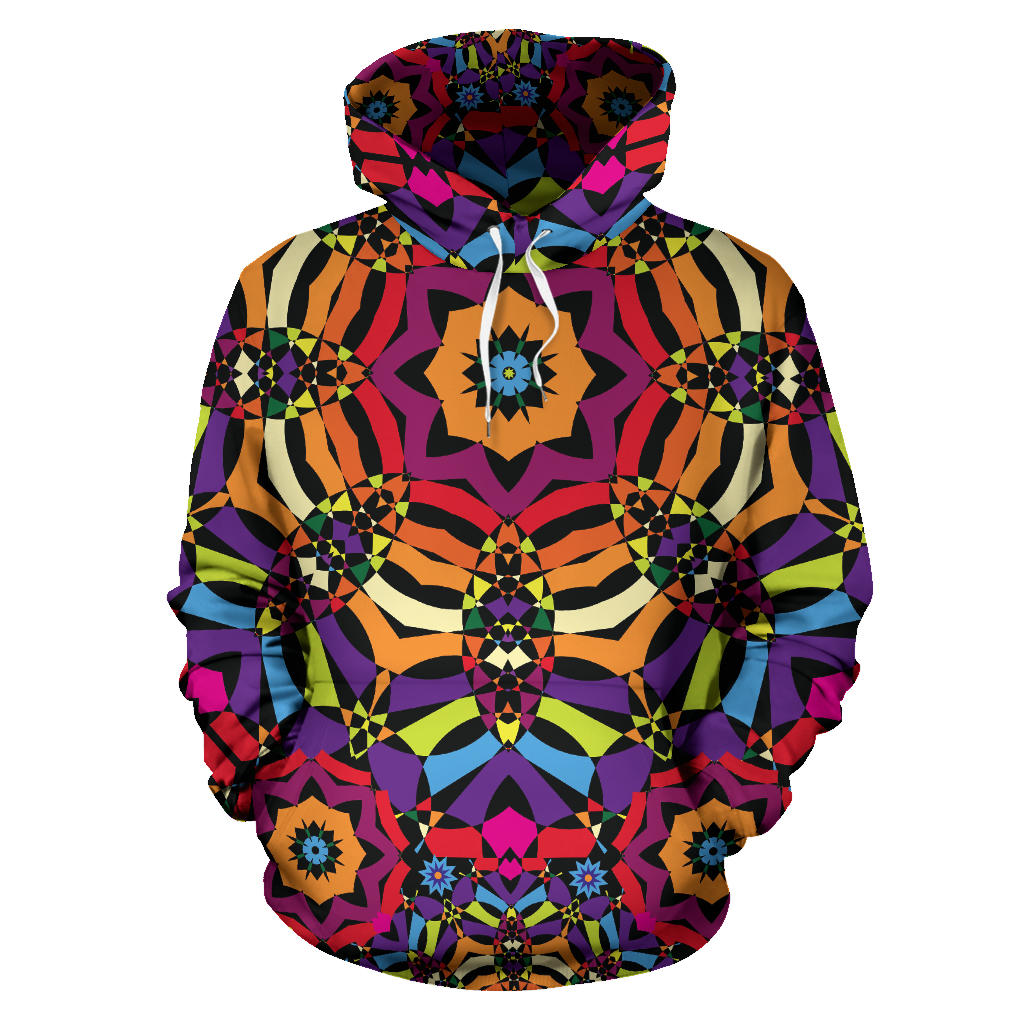 Kaleidoscope Pattern Print Design 01 Pullover Hoodie
