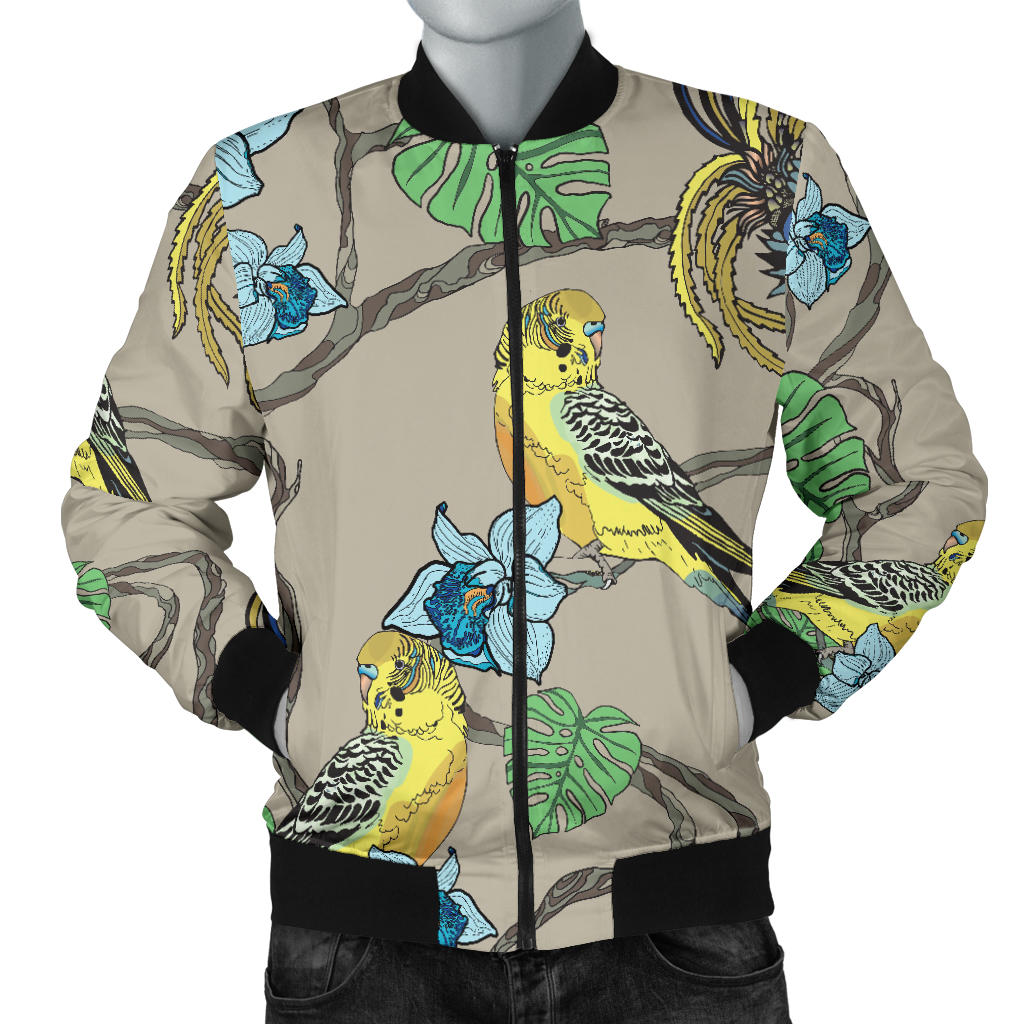 Parakeet Pattern Print Design A02 Men Bomber Jacket