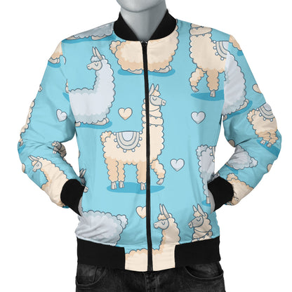 Alpaca Pattern Print Design 06 Men Bomber Jacket