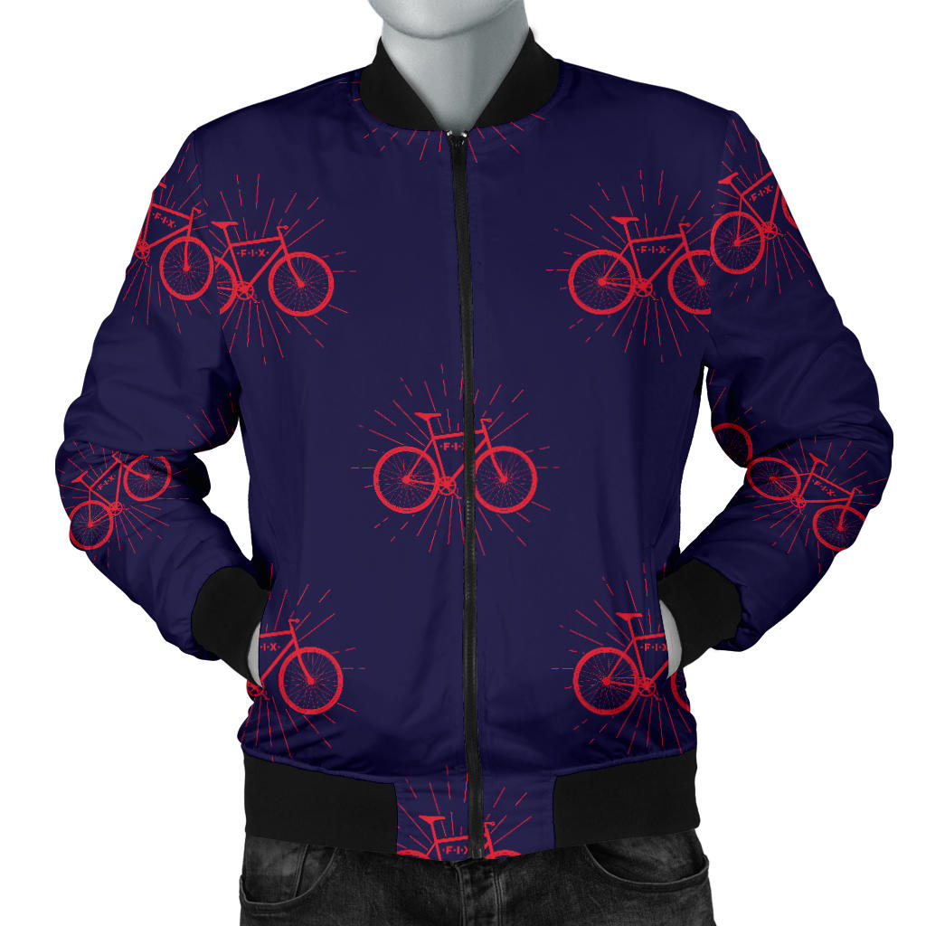 Bicycle Pattern Print Design 01 Men Bomber Jacket