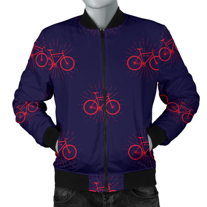 Bicycle Pattern Print Design 01 Men Bomber Jacket