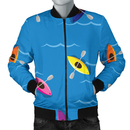 Kayak Pattern Print Design 03 Men Bomber Jacket