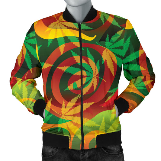 Rastafarian Pattern Print Design A01 Men Bomber Jacket