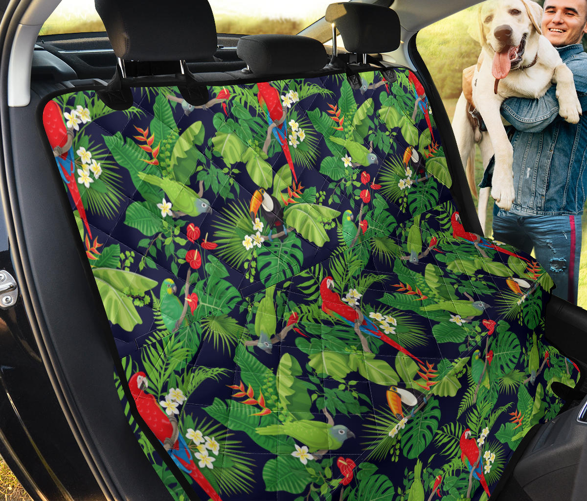 Rainforest Parrot Pattern Print Design A03 Rear Dog Car Seat Cover Hammock