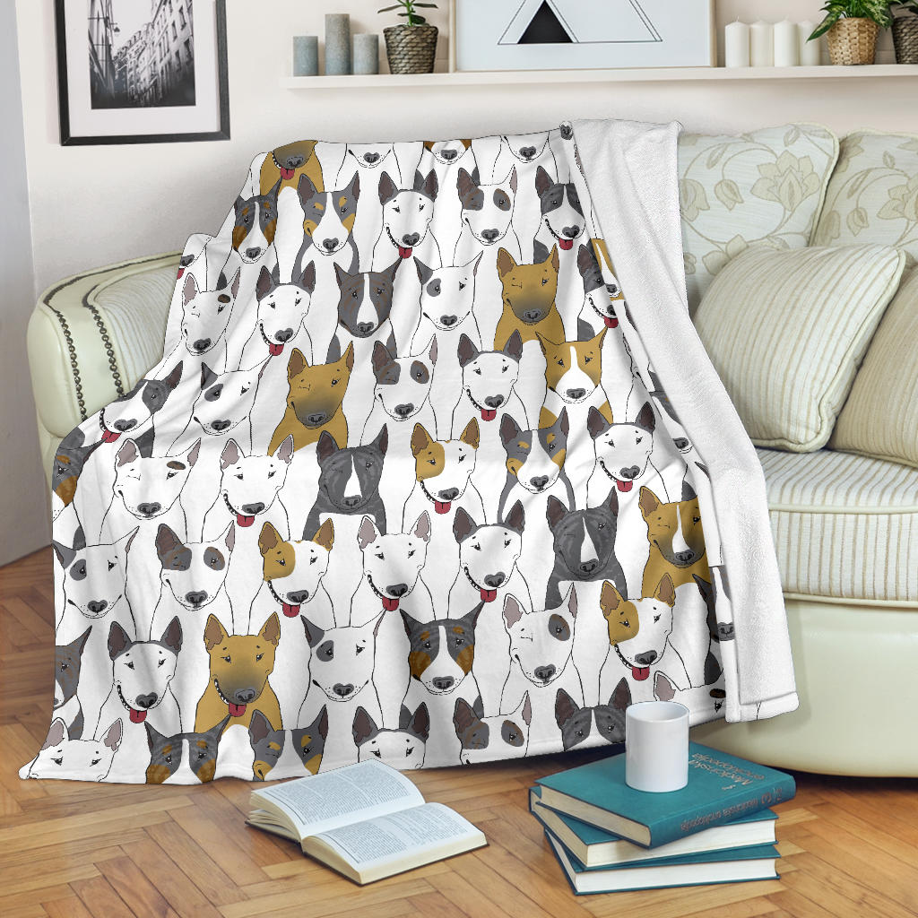Bull Terriers Pattern Print Design 03 Premium Blanket