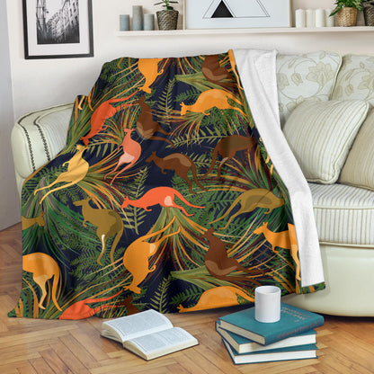 Kangaroos Pattern Print Design 07 Premium Blanket