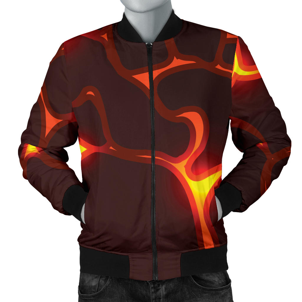 Lava Pattern Print Design 02 Men Bomber Jacket