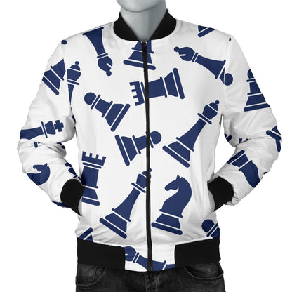 Chess Pattern Print Design 03 Men Bomber Jacket