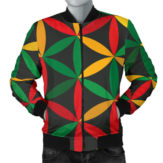 Rasta Pattern Print Design A04 Men Bomber Jacket