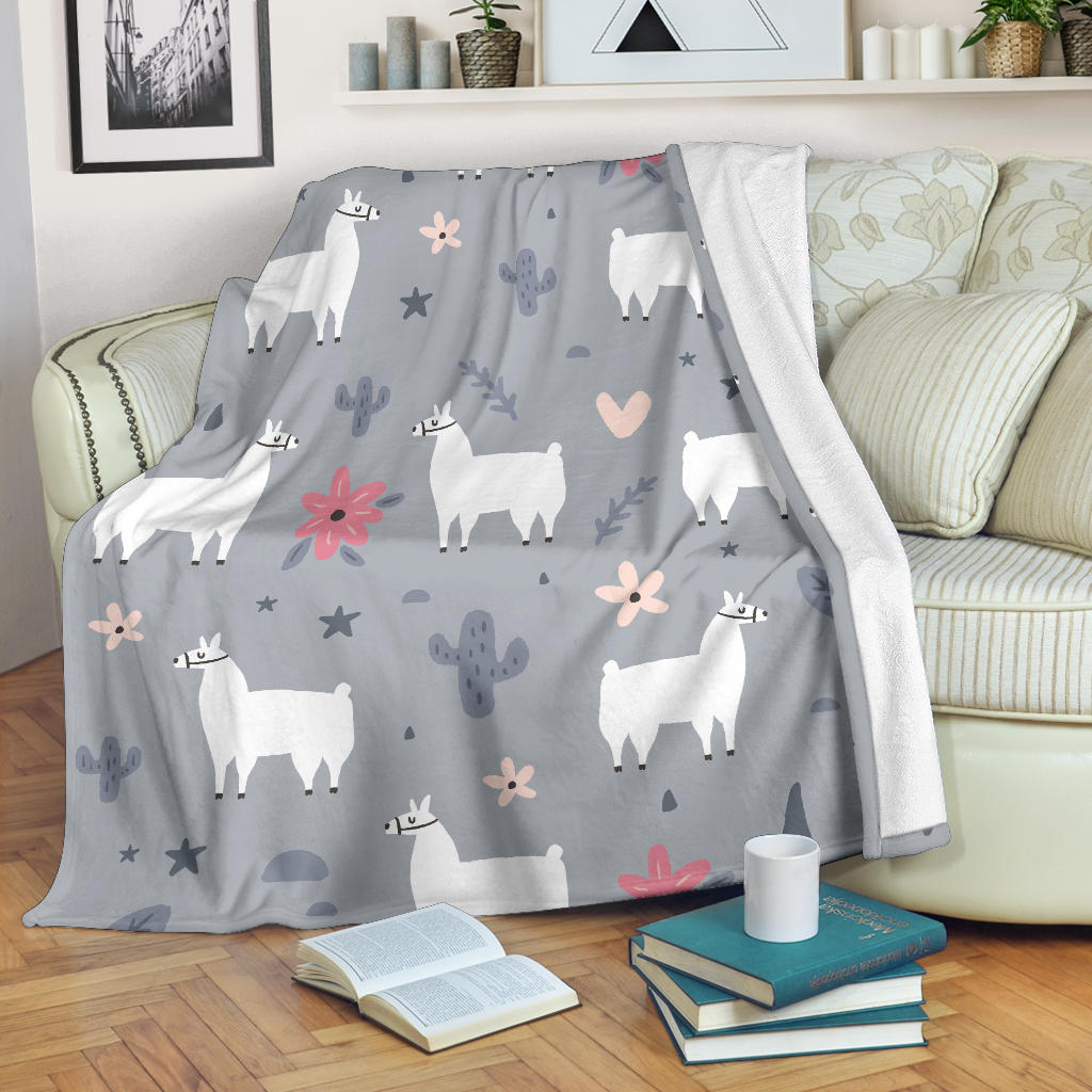 Llama Pattern Print Design 010 Premium Blanket
