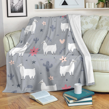 Llama Pattern Print Design 010 Premium Blanket