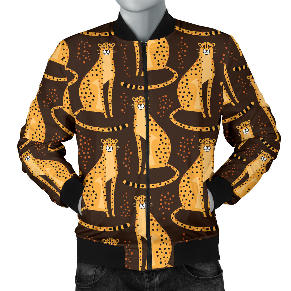Cheetah Pattern Print Design 03 Men Bomber Jacket