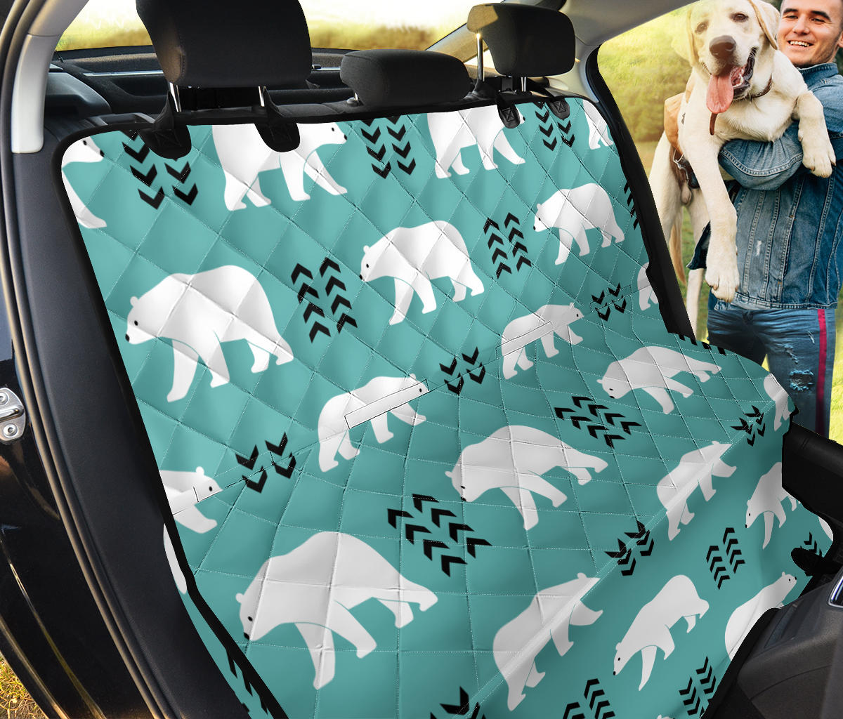Polar Bear Pattern Print Design A05 Rear Dog Car Seat Cover Hammock