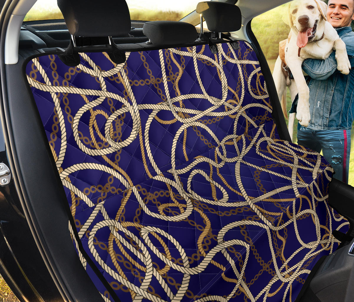 Rope Pattern Print Design A01 Rear Dog Car Seat Cover Hammock