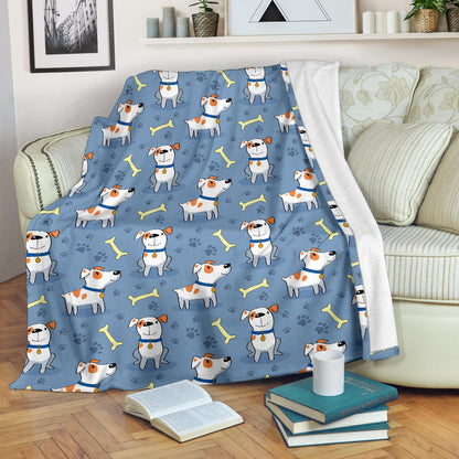 Bull Terriers Pattern Print Design 04 Premium Blanket