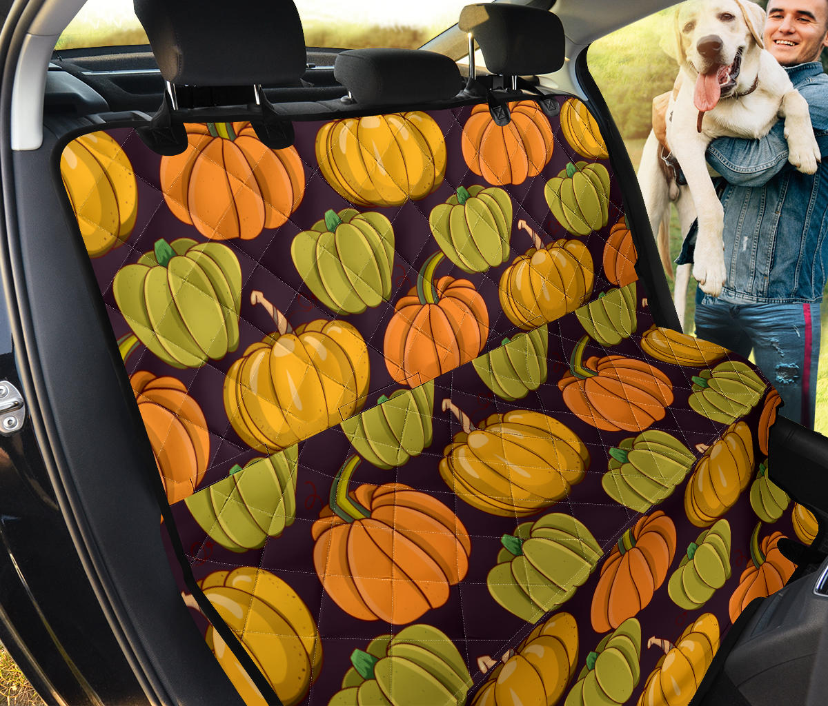 Pumpkin Pattern Print Design A01 Rear Dog Car Seat Cover Hammock