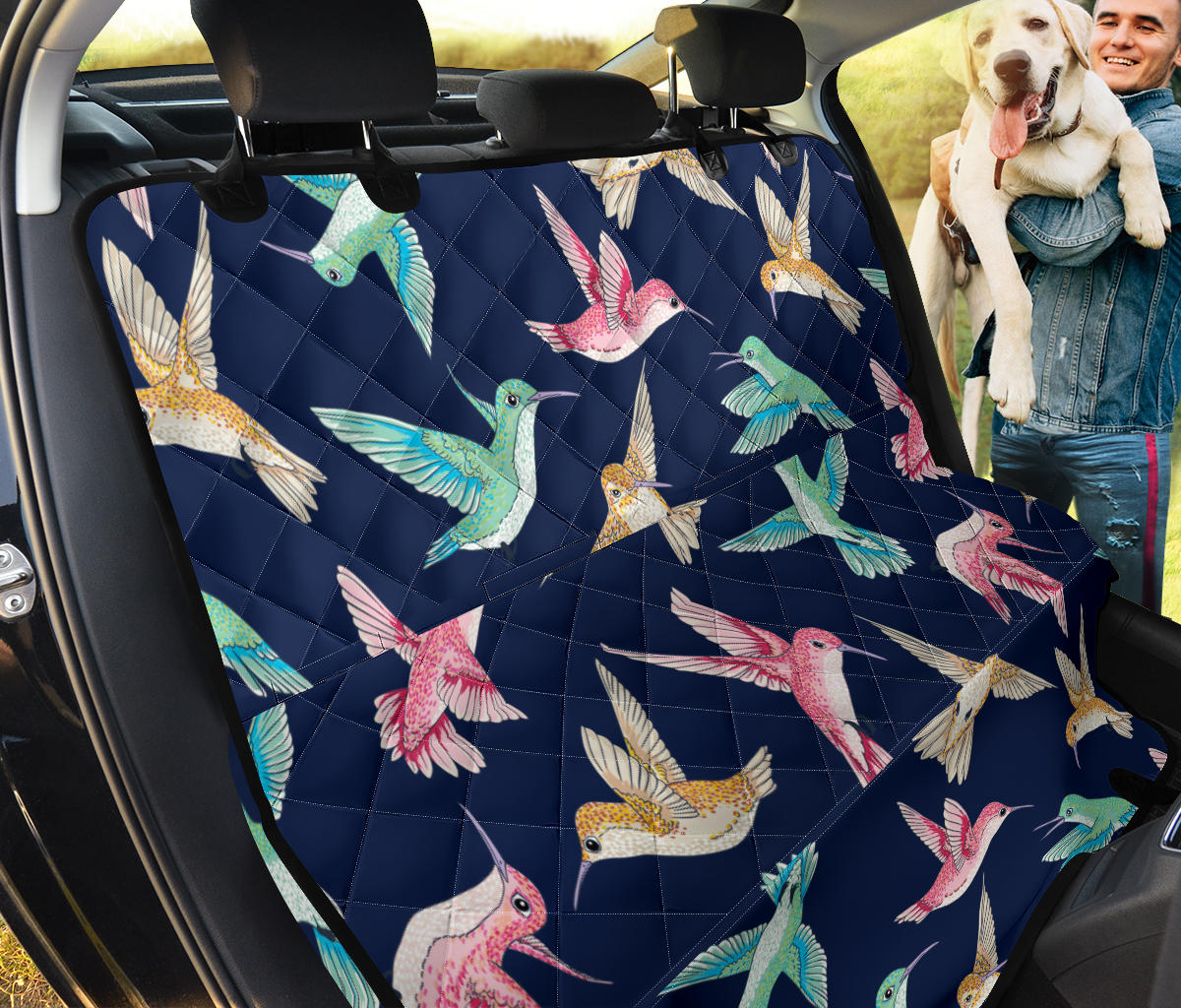 Hummingbird Cute Pattern Print Design 01 Rear Dog Car Seat Cover Hammock