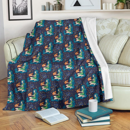 Aquarius Zodiac Pattern Print Design 03 Premium Blanket