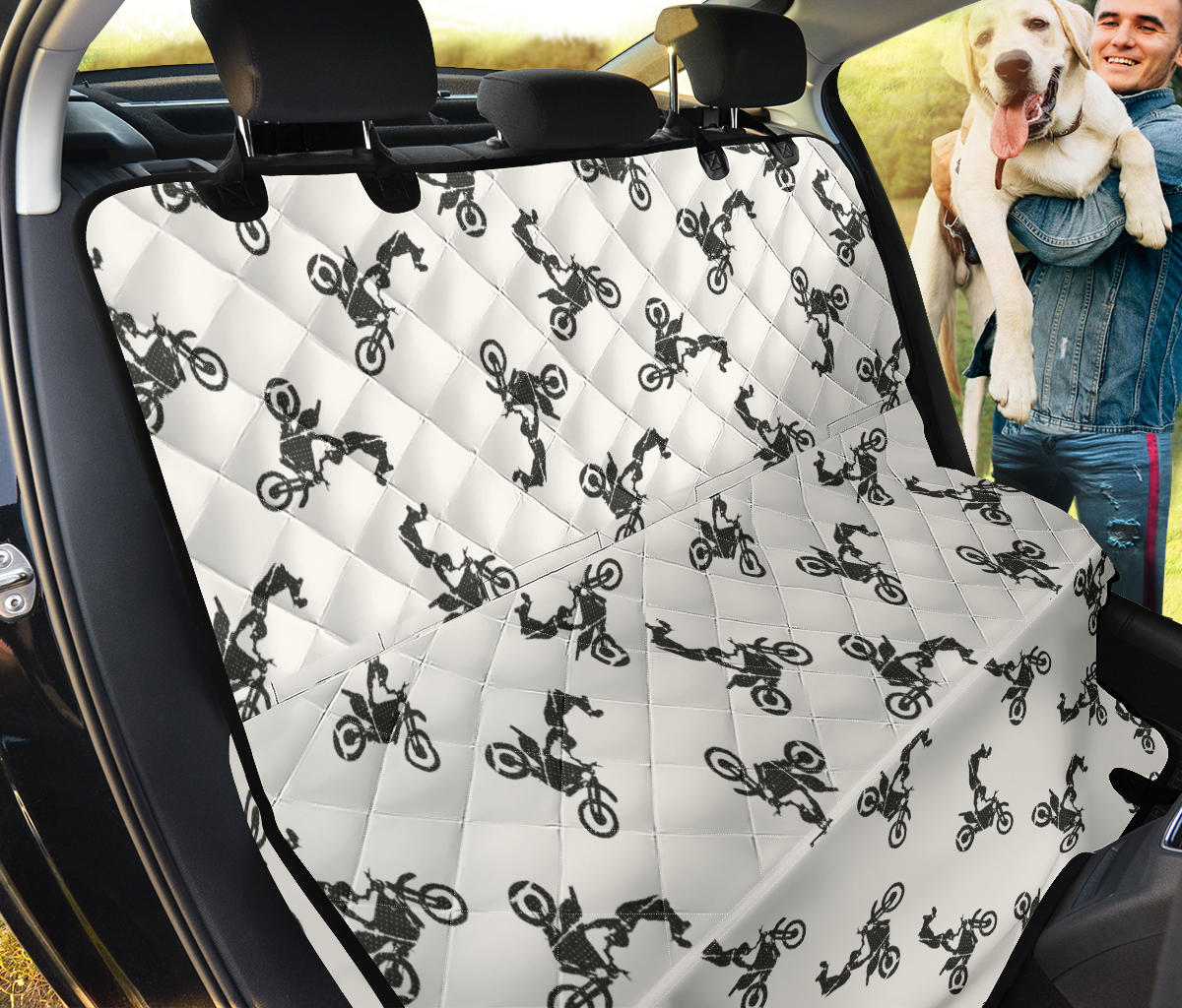 Motocross Pattern Print Design 03 Rear Dog Car Seat Cover Hammock