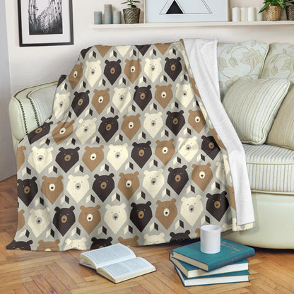 Bear Pattern Print Design 04 Premium Blanket