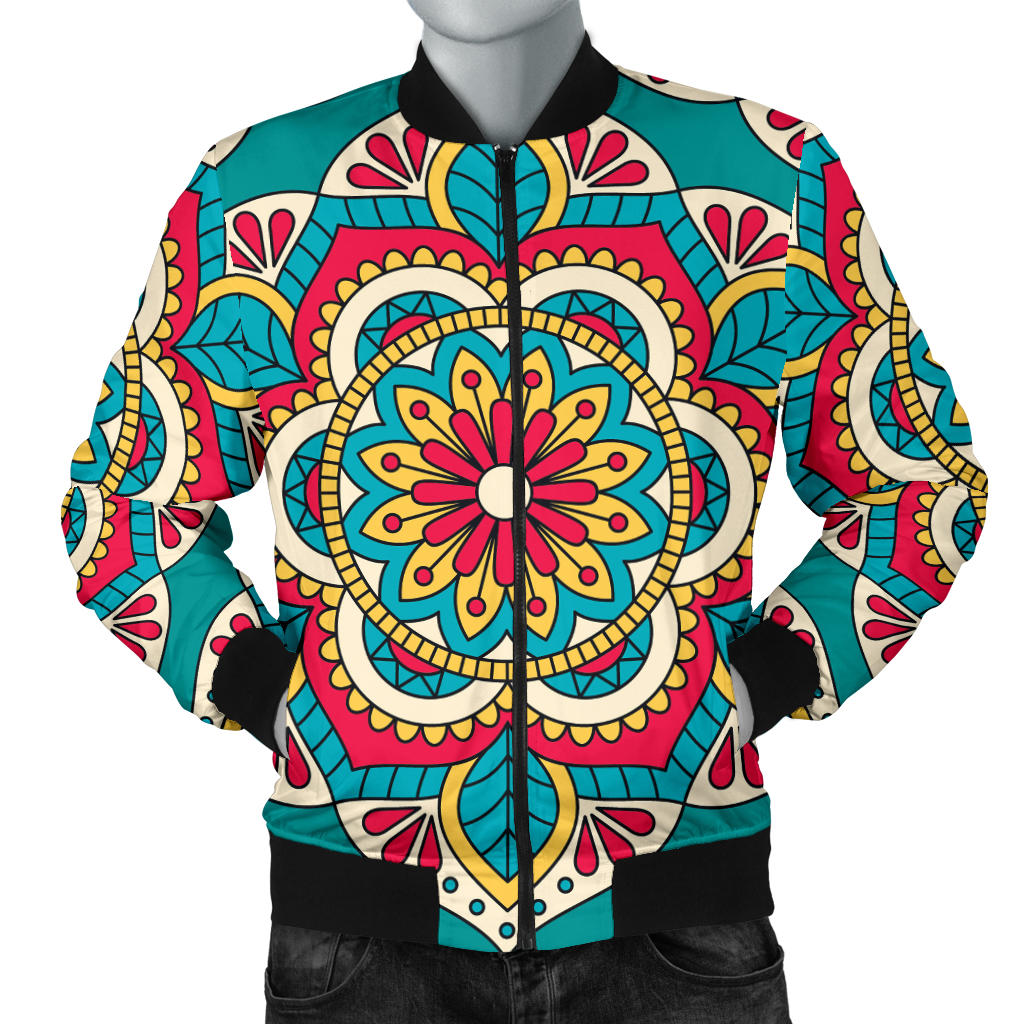 Mandala Pattern Print Design 03 Men Bomber Jacket