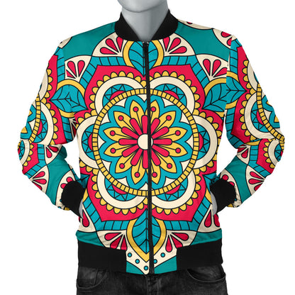 Mandala Pattern Print Design 03 Men Bomber Jacket