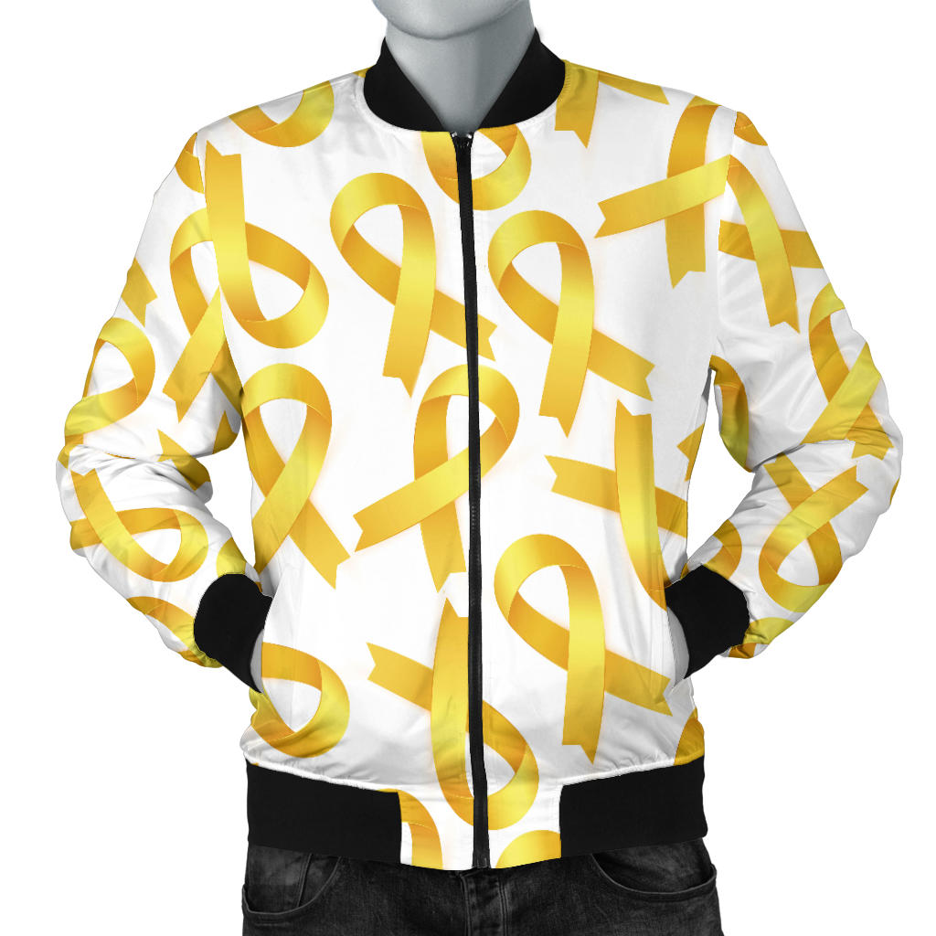 Childhood cancer Pattern Print Design 02 Men Bomber Jacket