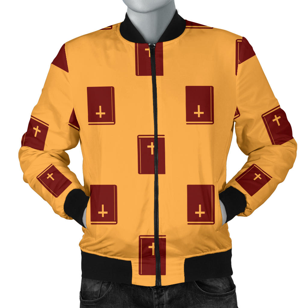 Bible Pattern Print Design 05 Men Bomber Jacket